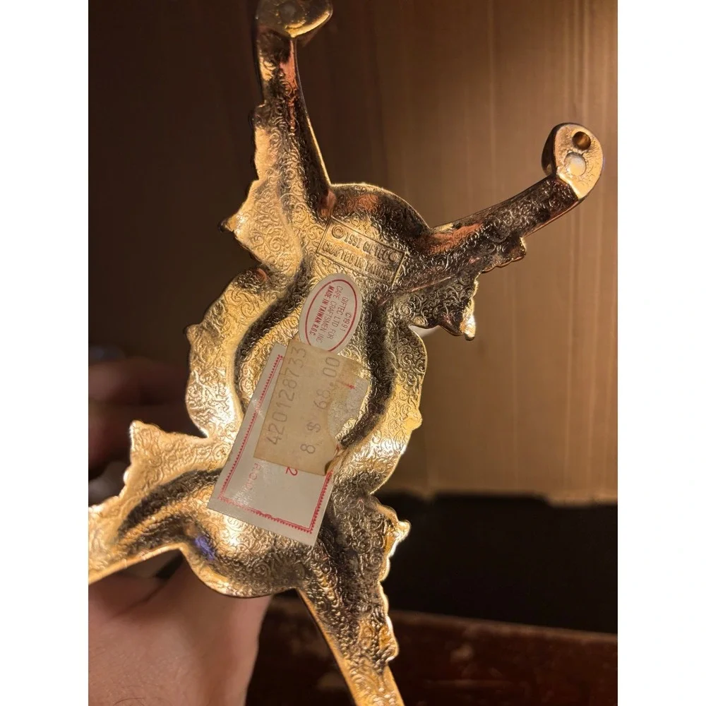 VINTAGE GIFTEC Porcelain Carousel Horse Brass Stand